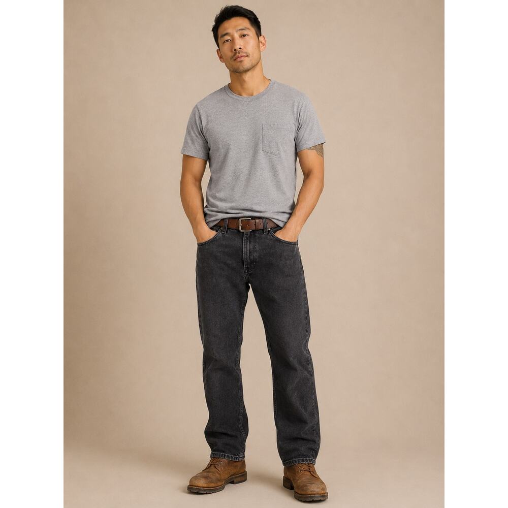 Levi's 559 Relaxed Straight Black Jeans Men's 33x28 Tailored Denim W33
